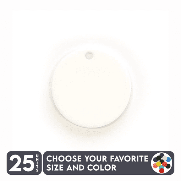 25 Units Acrylic Circle Blanks Disk With Hole 1/8" Thick – Clear or Solid Color – (Size 3.5") Made in USA