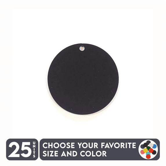 25 Units Acrylic Circle Blanks Disk With Hole 1/8" Thick - Clear or Solid Color - (Size 4.5") Made in USA