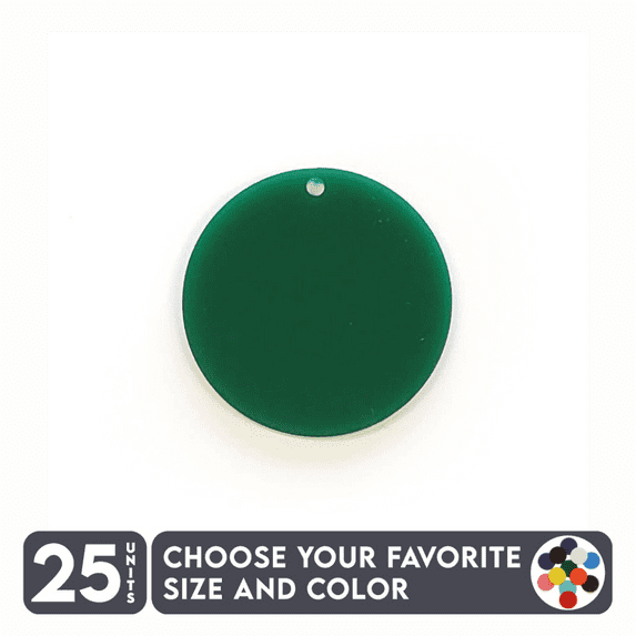 25 Units Acrylic Circle Blanks Disk With Hole 1/8" Thick - Clear or Solid Color - (Size 4.5") Made in USA