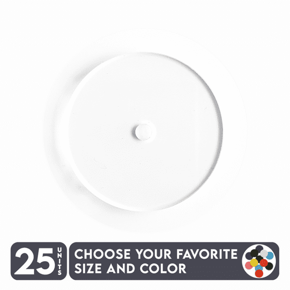 25 Units Acrylic Circle Blanks With Center Hole 1/8" Thick – Clear or Solid Color – (Size 2.5") Made in USA
