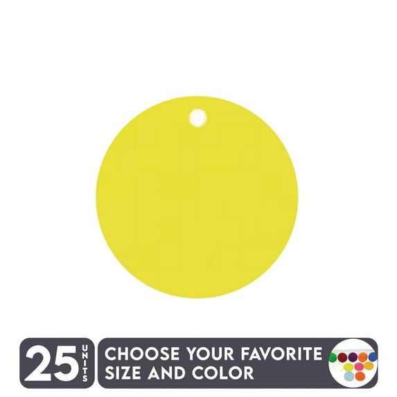 25 Units Acrylic Circle Blanks With Hole 1/8" Thick – Tranlucent Colors – (Size 1") Made in USA