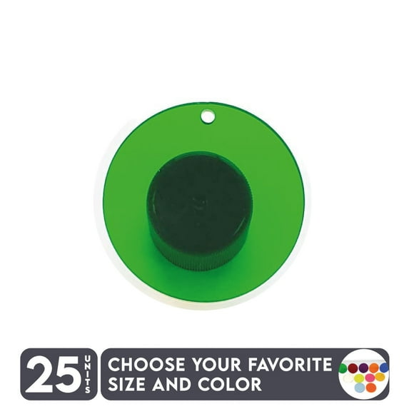 25 Units Acrylic Circle Blanks With Hole 1/8" Thick – Tranlucent Colors – (Size 2") Made in USA