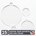 thumbnail image 1 of 25 Units Acrylic Circle Blanks With Outer Hole 1/8" Thick – Clear or Solid Color – (Size 2.5") Made in USA, 1 of 4
