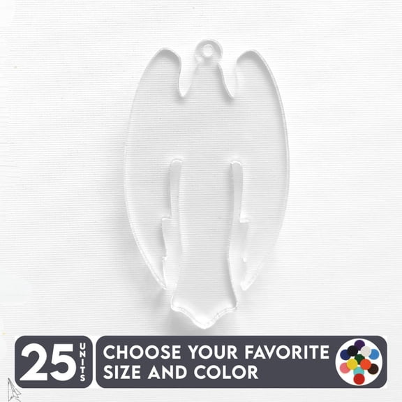 25 Units Acrylic Keychains Angel David 1/8" Thick – Clear or Solid Color – (Size 2.5") Made in USA