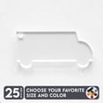 thumbnail image 1 of 25 Units Acrylic Keychains Bus School 1/8" Thick – Clear or Solid Color – (Size 2.5") Made in USA, 1 of 5