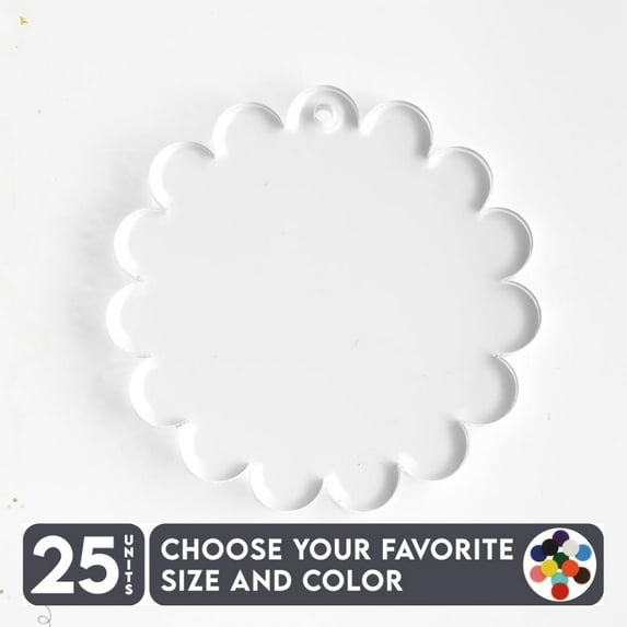 25 Units Acrylic Keychains Cookie 1/8" Thick – Clear or Solid Color – (Size 2.5") Made in USA