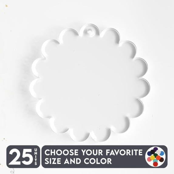 25 Units Acrylic Keychains Cookie 1/8" Thick – Clear or Solid Color – (Size 3") Made in USA