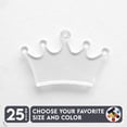thumbnail image 1 of 25 Units Acrylic Keychains Crown 1/8" Thick – Clear or Solid Color – (Size 2.5") Made in USA, 1 of 5