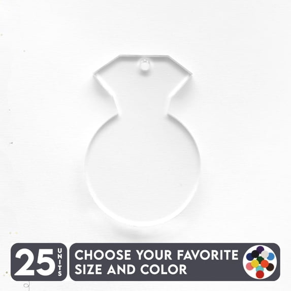 25 Units Acrylic Keychains Diamond 1/8" Thick – Clear or Solid Color – (Size 2.5") Made in USA