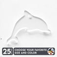thumbnail image 1 of 25 Units Acrylic Keychains Dolphin 1/8" Thick – Clear or Solid Color – (Size 2.5") Made in USA, 1 of 5