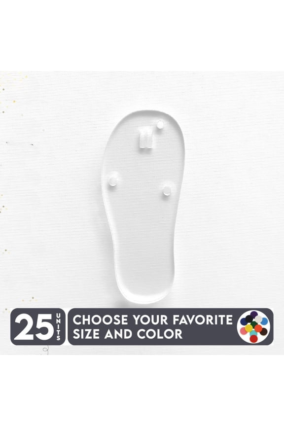 25 Units Acrylic Keychains Flip Flop 1/8" Thick – Clear or Solid Color – (Size 2.5") Made in USA