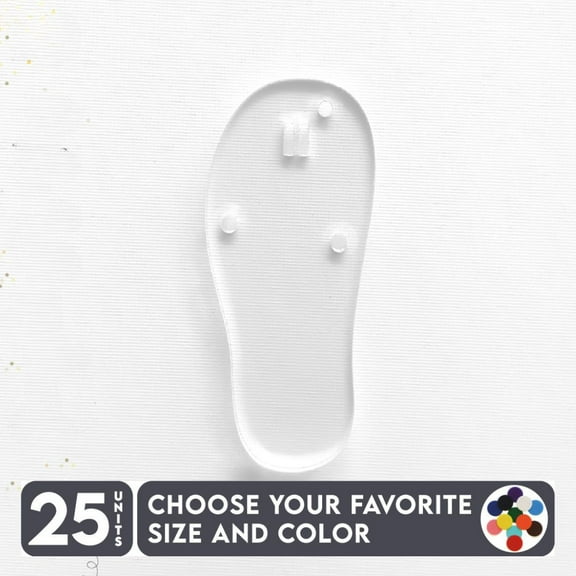 25 Units Acrylic Keychains Flip Flop 1/8" Thick – Clear or Solid Color – (Size 2.5") Made in USA