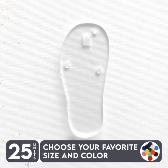 25 Units Acrylic Keychains Flip Flop 1/8" Thick – Clear or Solid Color – (Size 3") Made in USA