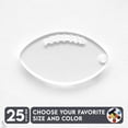 thumbnail image 1 of 25 Units Acrylic Keychains Football Soto 1/8" Thick – Clear or Solid Color – (Size 2.5") Made in USA, 1 of 5