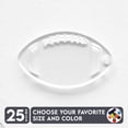 thumbnail image 1 of 25 Units Acrylic Keychains Football with Slots 1/8" Thick – Clear or Solid Color – (Size 2.5") Made in USA, 1 of 5