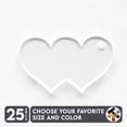 thumbnail image 1 of 25 Units Acrylic Keychains Heart Double 1/8" Thick – Clear or Solid Color – (Size 3") Made in USA, 1 of 5