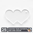 thumbnail image 1 of 25 Units Acrylic Keychains Heart Double 1/8" Thick – Clear or Solid Color – (Size 3") Made in USA, 1 of 5