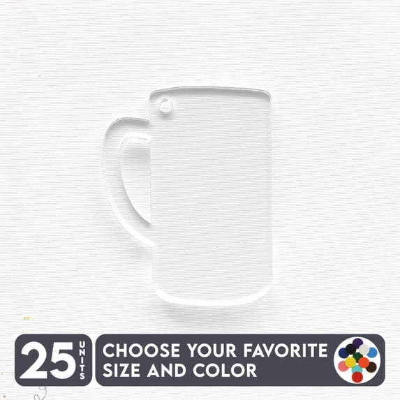25 Units Acrylic Keychains Mason Jar Soto 1/8" Thick – Clear or Solid Color – (Size 2.5") Made in USA