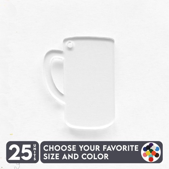 25 Units Acrylic Keychains Mason Jar Soto 1/8" Thick – Clear or Solid Color – (Size 3") Made in USA