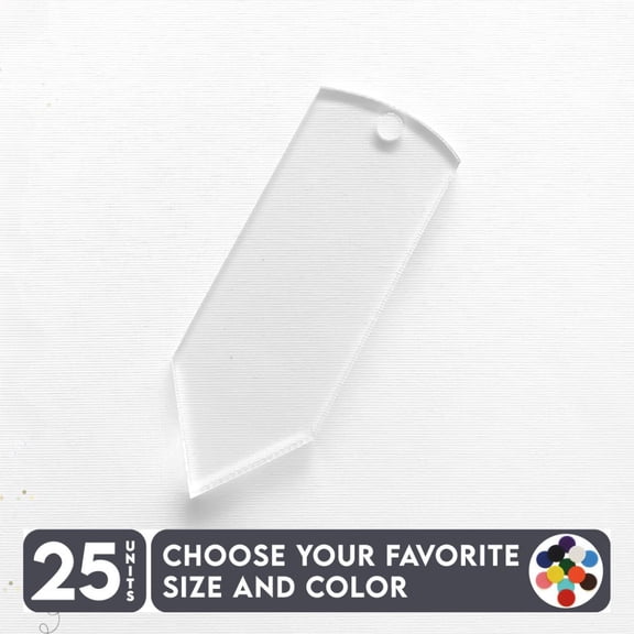 25 Units Acrylic Keychains Pencil 1/8" Thick – Clear or Solid Color – (Size 3") Made in USA