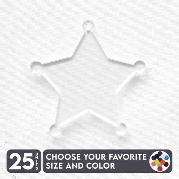 25 Units Acrylic Keychains Sheriff Badge 1/8" Thick – Clear or Solid Color – (Size 2.5") Made in USA