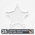 thumbnail image 1 of 25 Units Acrylic Keychains Sheriff Badge 1/8" Thick – Clear or Solid Color – (Size 2.5") Made in USA, 1 of 5