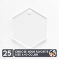 thumbnail image 1 of 25 Units Acrylic Keychains Vertical Hexagons 1/8" Thick – Clear or Solid Color – (Size 2.5") Made in USA, 1 of 4