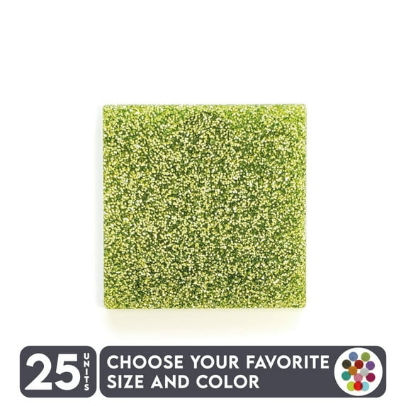 25 Units Acrylic Square Blanks , 1/8" Thick – Glitter Colors – (Size 1") Made in USA