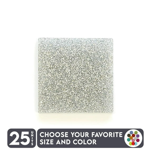 25 Units Acrylic Square Blanks , 1/8" Thick – Glitter Colors – (Size 3") Made in USA