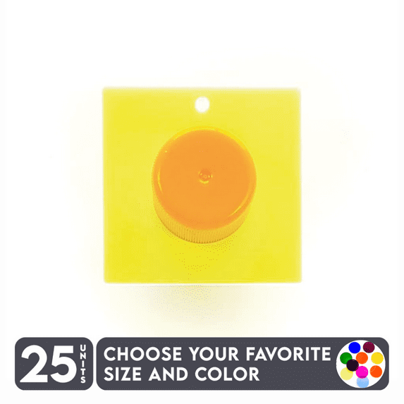 25 Units Acrylic Square Blanks With Hole 1/8" Thick - Tranlucent Colors - (Size 5") Made in USA