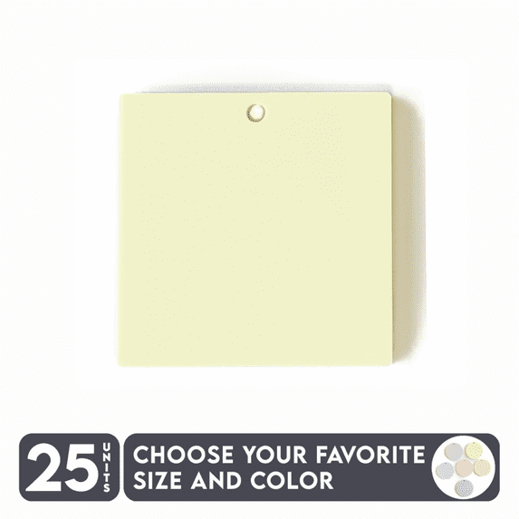 25 Units Acrylic Square Blanks with Hole 1/8" Thick - Pastel Colors - (Size 5") Made in USA