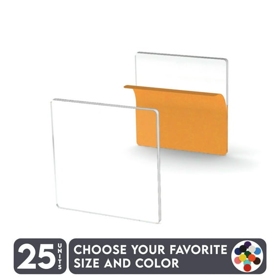 25 Units Acrylic Square Blanks1/8" Thick – Clear or Solid Color – (Size 2") Made in USA
