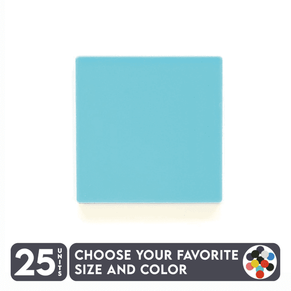 25 Units Acrylic Square With Hole 1/8" Thick – Clear or Solid Color – (Size 1") Made in USA