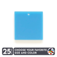 thumbnail image 1 of 25 Units Acrylic Square With Hole 1/8" Thick – Clear or Solid Color – (Size 2") Made in USA, 1 of 3