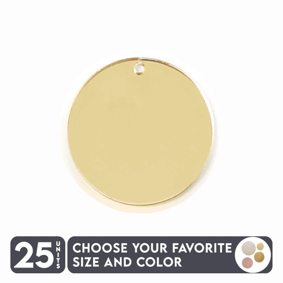 25 Units Mirror Circle Blanks With Hole 1/8" Thick – Mirror Color – (Size 3.5") Made in USA