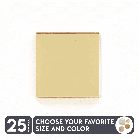 25 Units Mirror Square 1/8" Thick - Mirror Color - (Size 12") Made in USA