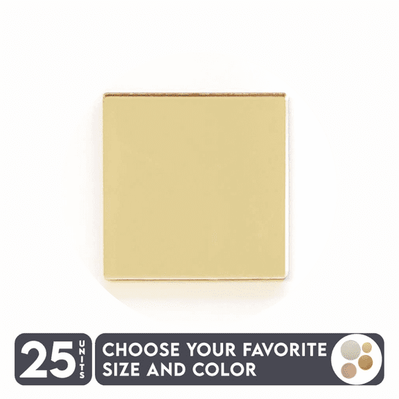 25 Units Mirror Square 1/8" Thick – Mirror Color – (Size 2.5") Made in USA