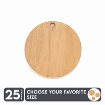 25 Units Wood Circle With Hole 3/16" Thick - Wood Color - (Size 4.5") Made in USA