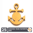 thumbnail image 1 of 25 Units Wood Keychains Anchors 3/16" Thick – Wood Color – (Size 3") Made in USA, 1 of 2