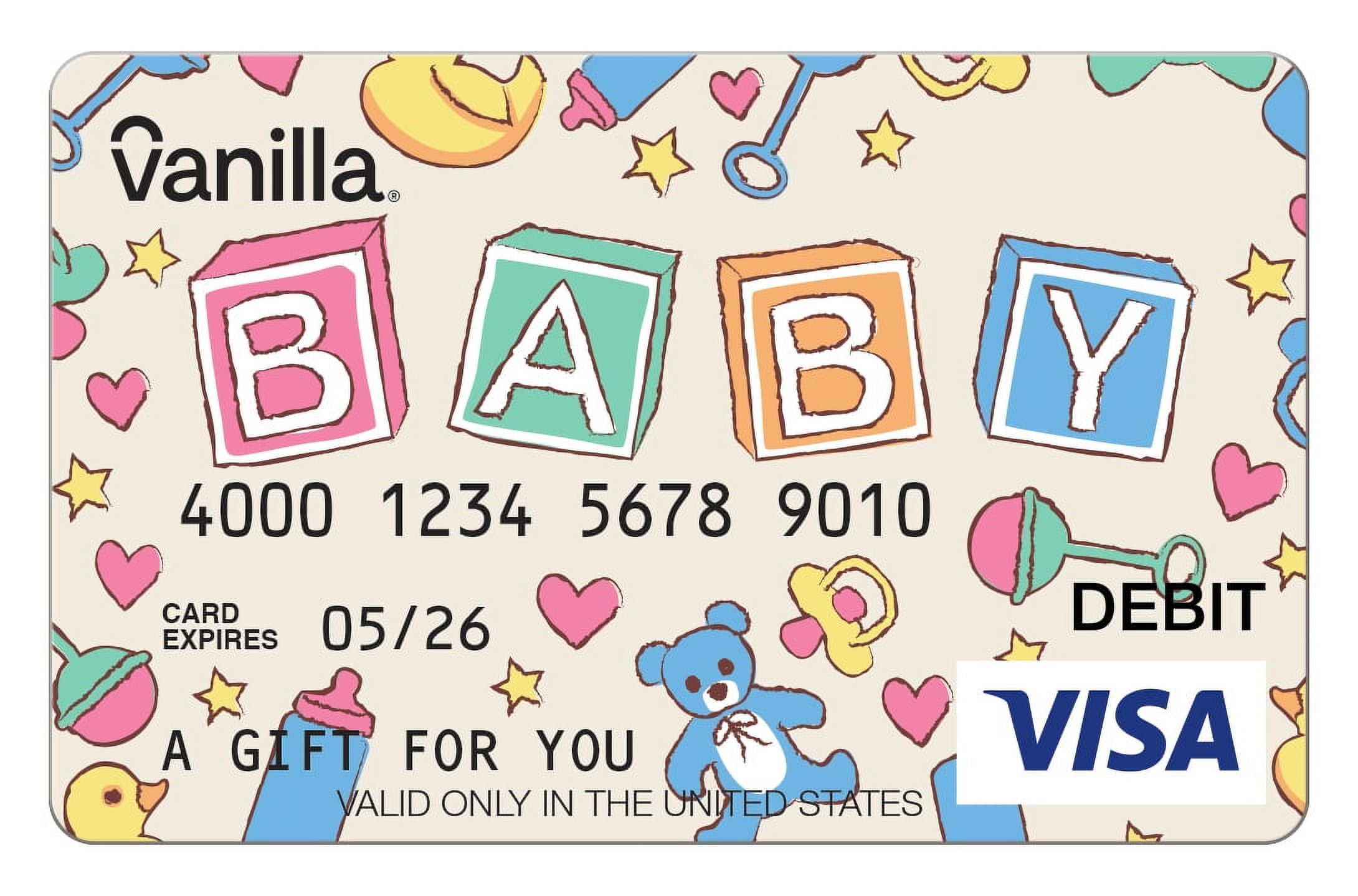 100 Vanilla Visa Baby Blocks eGift Card plus 5.44 Purchase Fee Walmart