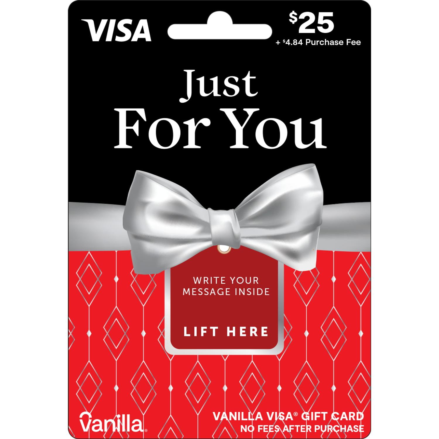 Vanilla Visa $25 Red Bowtie Gift Card (Plus $4.84 Purchase Fee)