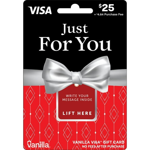 Vanilla Visa $25 Red Bowtie Gift Card (Plus $4.84 Purchase Fee)