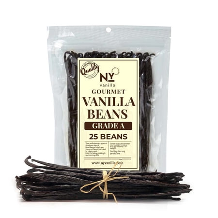 25 Grade a Vanilla Bean Pods, Premium Vanilla Beans for Making Extract & Baking, Non-GMO. by Akshit