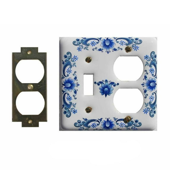 25 Vintage Switch Plate White Delft Porcelain Toggle/Outlet | Renovator's Supply
