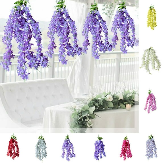 Under 25, Vsgery Artificial Lilac Ceiling Flowers, String Vines, Wedding Home Office Decor, Arch Flower Strings, Festive Floral Arrangement|Plastic,Multicolor
