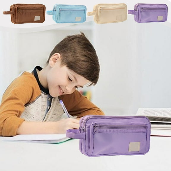 Under 25, Vsgery Large Capacity Multi Layer Pencil Case, Storage Bag, Zipper Closure, for Dorm Room, Organize Stationery, Ba^cktos^chool Essentials, New educational Supplies,Canvas Stationery Bag X1