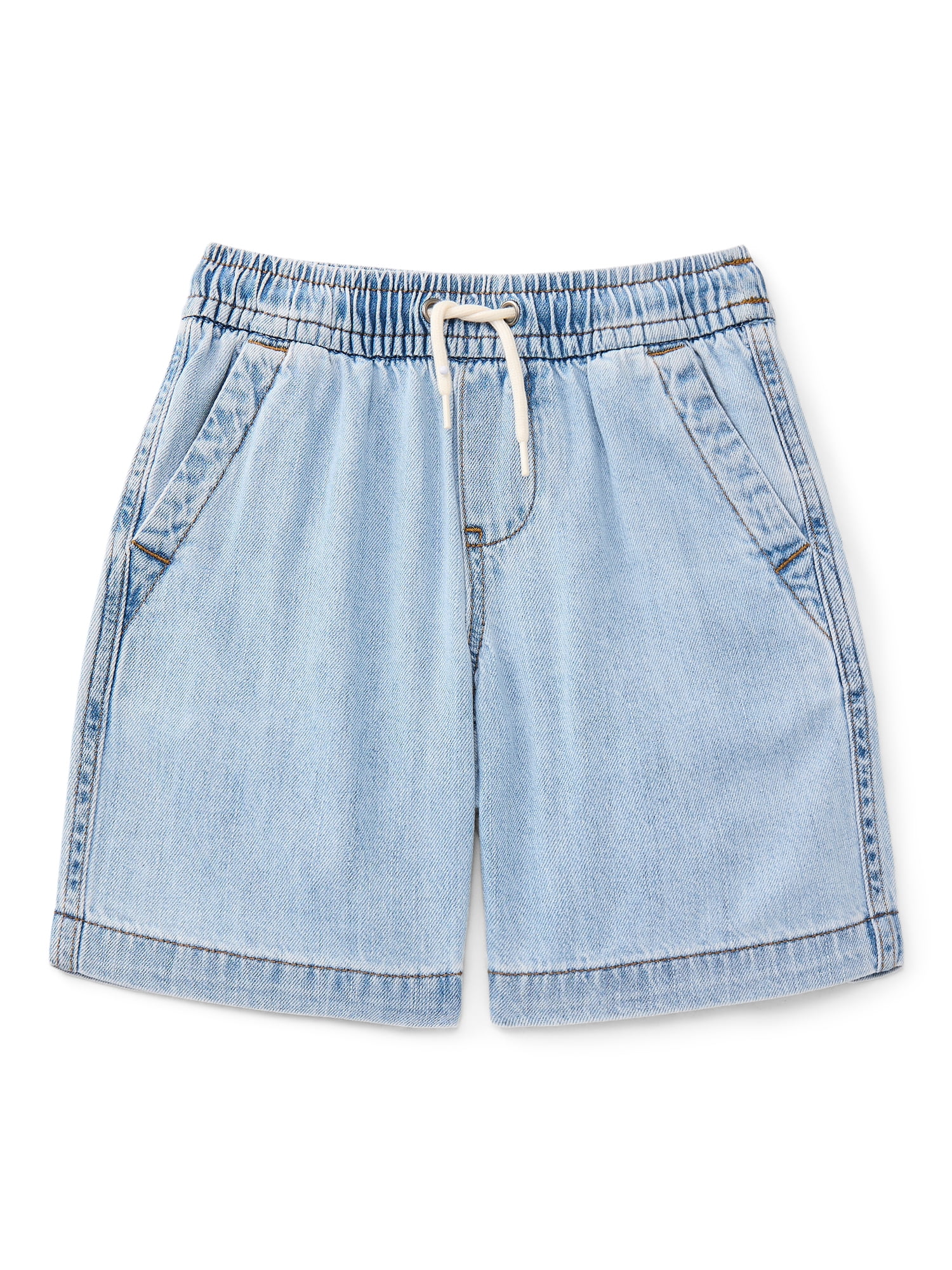 Wonder Nation Boys' Pull On Denim Shorts, Sizes 4-16 & Husky