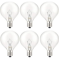 25 Watt Wax Warmer Bulbs, Light Bulbs for Full Size Scentsy Warmer, 6 Packs E12 Base Type G Bulb, Dimmable, Warm White, 120V G16 1/2 Bulbs for Candle Lamp