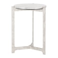 thumbnail image 1 of HomeRoots 576794 25 in. White & Silver Marble & Aluminum Round Cross Legs End Table, 1 of 5