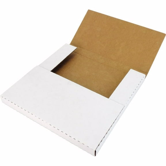 (25) White Vinyl Record LP Shipping Mailer Boxes - Holds 1 to 3 12" Records - Adjustable Height - STRONG 200# Test Cardboard  #12BC01VDWH